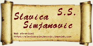 Slavica Simjanović vizit kartica